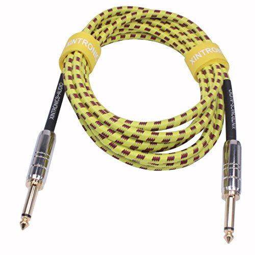 XINTRONICS 10 Foot Guitar Cable - Premium Musical Instruments Cable, Electric Guitar & Bass Guitar Cord - 10ft Recording Studio Quality Guitars & Bass Amp Cord, Heavy Duty Guitar Cords for Guitar Amps