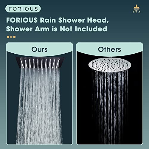 Rain Shower Head 16 Inch High Flow Black Rainfall