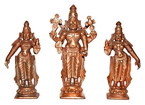 Rudrakshguru Metal Lord Srinivasa with Consorts Sridevi Bhudevi