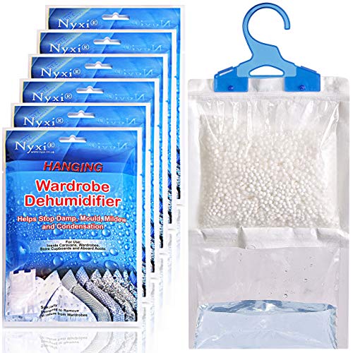 Nyxi Set of 3 Hanging Interior Wardrobe Dehumidifier - 230g Each Bag - Ideal to stop damp, mould mildew & condensation- For Wardrobe, Home, Kitchen, Garage, Bedroom, Caravan, Office, Basement etc