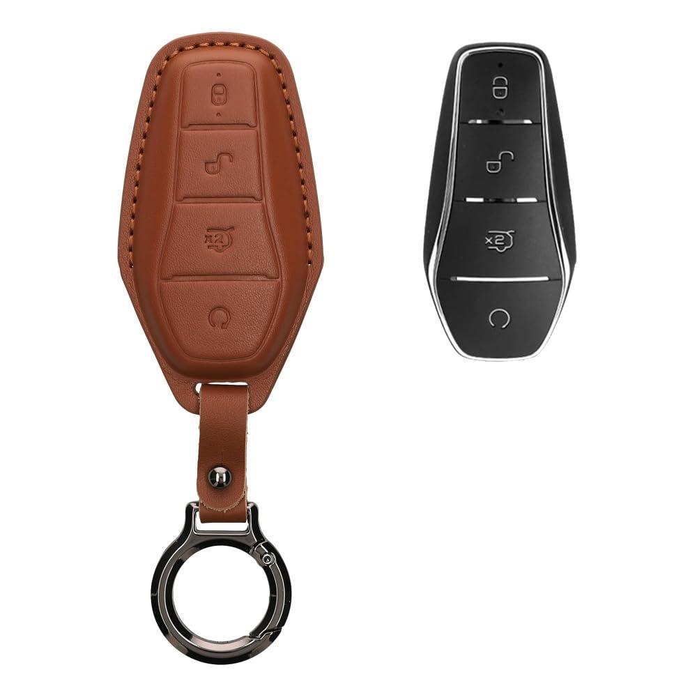 Mauxpiao F Or Byd Atto 3 / Sealion/Han/Tang/Dolphin/Seal Leather Key Case, Car Key Cover, Key Protector Rewr/F/A