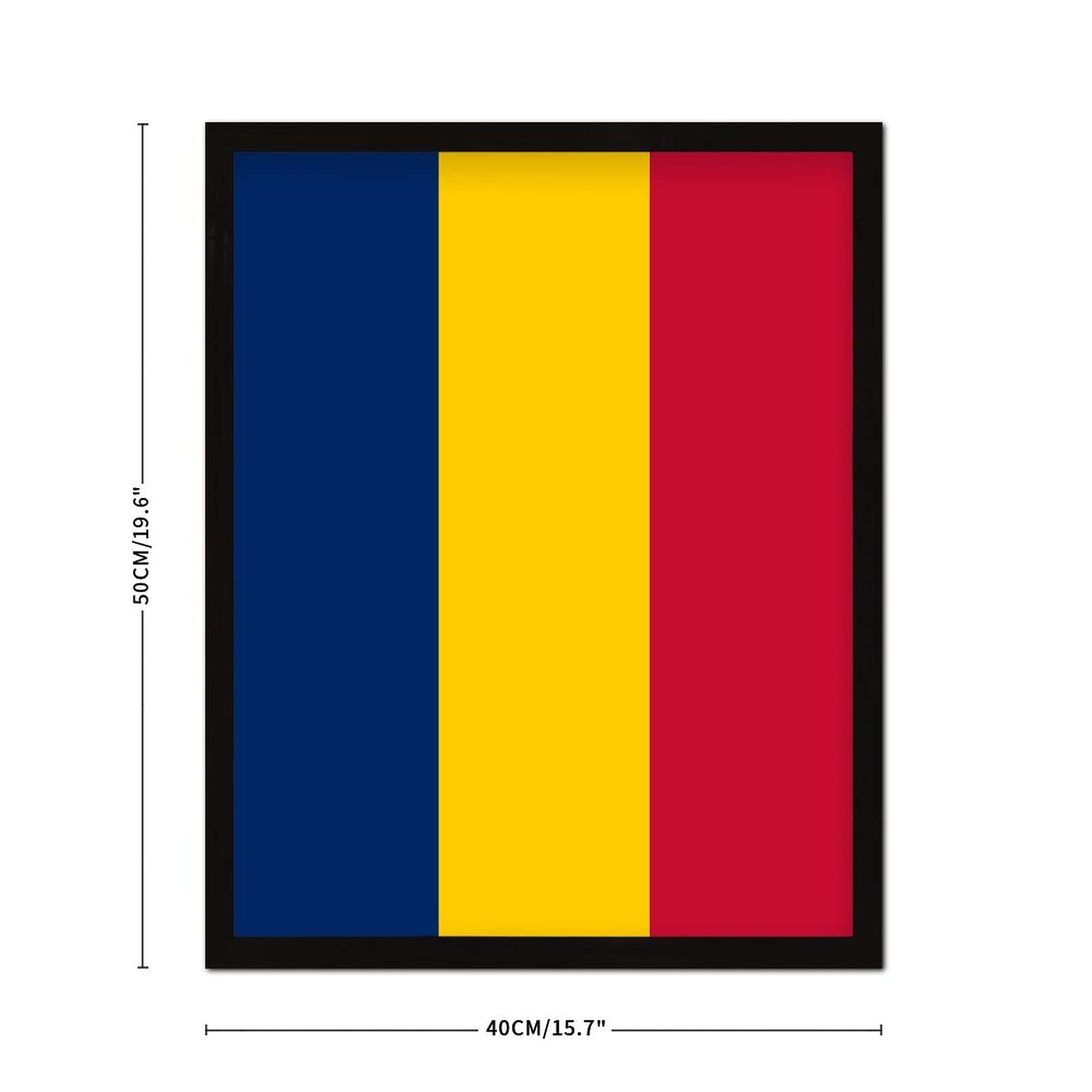 Drapeau du Tcha, art encadré, planche en bois personnalisée pour mur, maison, cuisine, ferme, 40,6 x 50,8 cm