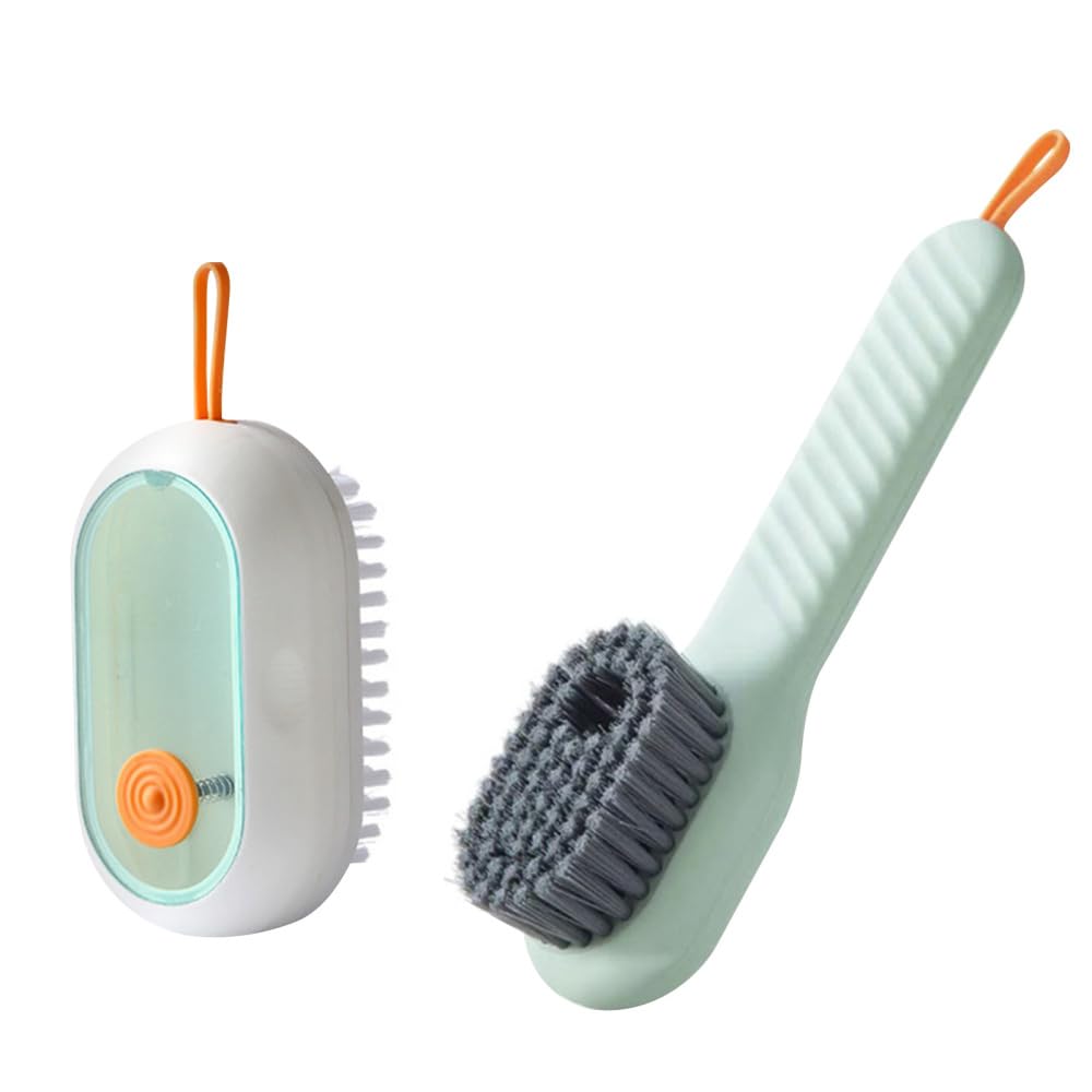 Liquid Cleaning Shoe Brush, Shoe & Laundry Brush with Soap Dispenser & Soft Bristle Cleaning Brushes for Home Outdoor Cleaning