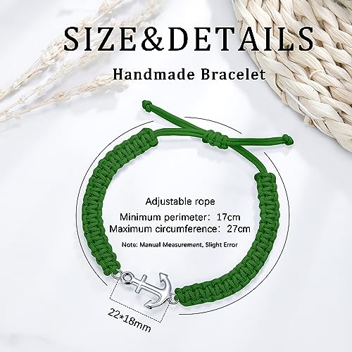 Pulsera ancla ajustable trenzada para hombre miniatura 6