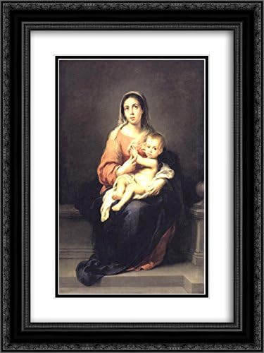 Amazon.com: Madonna and Child 18x24 Black Ornate Frame and Double ...