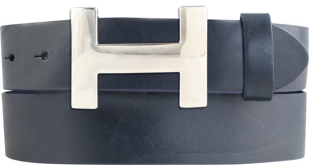 BELTINGER Designer cintura HENRY in pelle bovina pieno fiore 4 cm | elegante cintura in pelle per donna e uomo 40mm | argento lucido