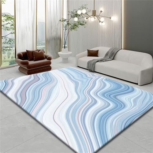 Tapis lavable en machine grand format 200x250 doux et géométrique