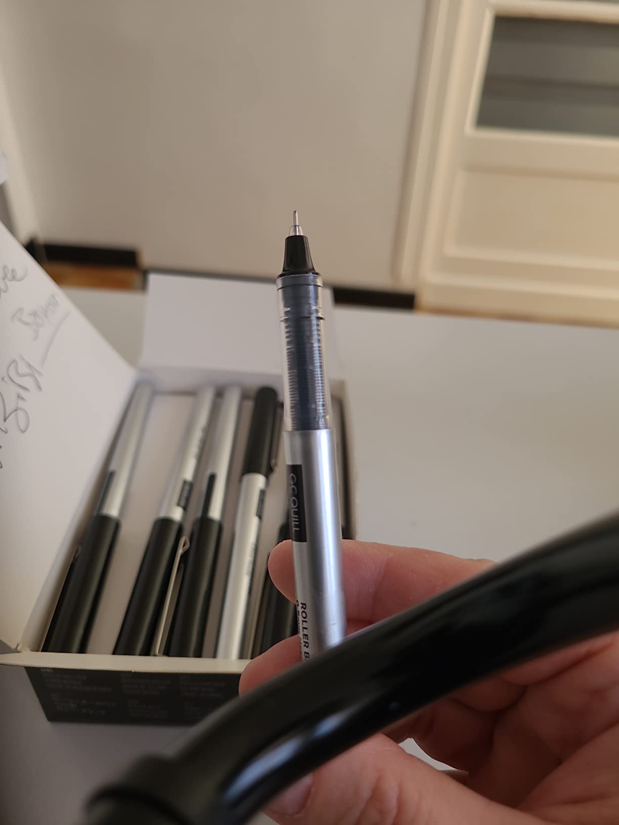 Stylos Roller GC QUILL 0.5mm - Lot De 24, Encre Liquide Séchage Rapide, Fenêtre De Niveau D'encre Visible