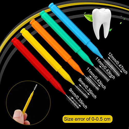 Image of Patelai 100 Pieces Braces Dental Brush for Cleaner Interdental Toothpick Dental Tooth Flossing Head Oral Hygiene Flosser Toothpick Cleaners Tooth Tool(Delicate Colors,Plenty Sizes)