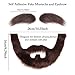 DIY Self Adhesive Fake Mustache Set Fake Beard Material Novelty Mustaches for Costume and Halloween Festival Party (Brown(Mustache and Eyebrow))