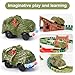 ToyFuntasy 2-Pack Dinosaur Track Car Toy for Kids - Best Birthday Gifts for 3 4 5 6 7 Year Old Boys, LED Light-Up Dino Track Cars, Compatible with Most Dinosaur Race Track Sets