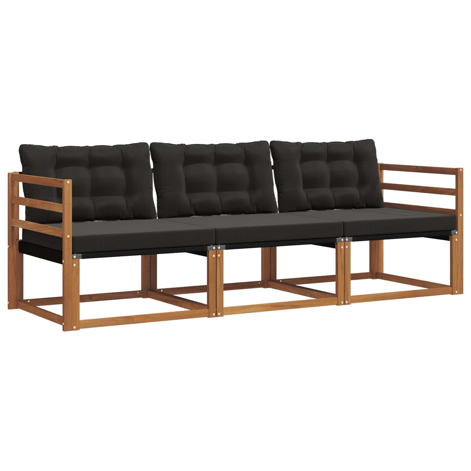 Canapé de jardin 3 pièces modulable en bois d'acacia massif naturel salon extérieur terrasse