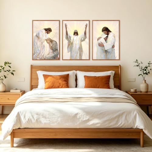 Image of CHDITB 3D Textured Framed Jesus Embrace Woman Christian Healing Wall Art
