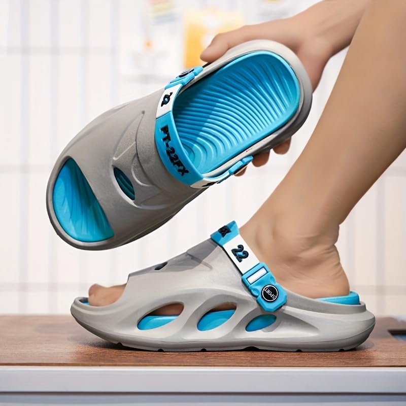 Men's Fashion EVA Slides, Non Slip Quick-Drying Open Toe Slippers for Indoor Outdoor Walking, Men's Summer Beach Slides2