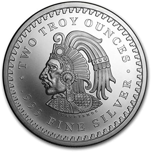 2 oz .999 Aztec Calendar Stone, Eagle Warrior Emperor of Tenochtitlan New
