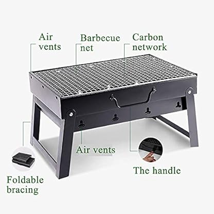 Premium BBQ Grill Tragbarer Klapp-Holzkohle-Edelstahl-Tisch-Tischgrill für Gartenterrassen-Wanderpicknickparty (klein, geeignet für 1-6 Personen) – Bild 5