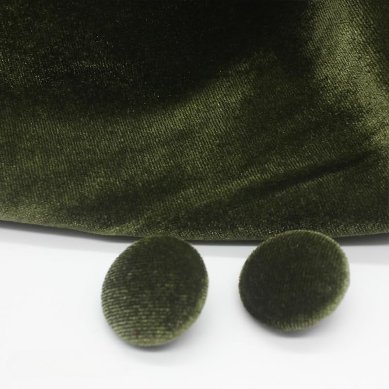CEMELI 10PCS 10-28MM Gold velvet Round Fabric Cloth Covered Buttons Velvet Buttons With Metal Shank Buttons For Clothes Crafting Sewing
