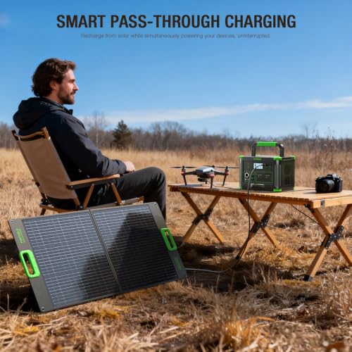 Image of Portable Power Station 500W Solar Generator 519Wh for Outdoor Home Backup | with 2x AC Outlets, 60W USB-C PD Fast Charging, 10-Port with Wireless Charger, Pure Sine Wave, Camping RV Travel Emergency