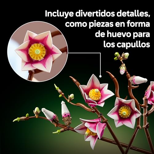 Miniatura 5 de LEGO Botanicals Ramas de Magnolia - Maqueta para Adultos de Ramo de Flores Artificiales - 5 Magnolias para la Decoración Floral del Salón o Dormitorio - Regalo para Mujeres - 11510