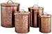 NuSteel Etched Antique Copper 1.5 QT Stainless Steel Canister, Beautiful Food Storage Container for Kitchen Counter, Tea, Sugar, Coffee, Caddy, Flour Canister with Rubber Seal lid,TG-1392AC-1.5