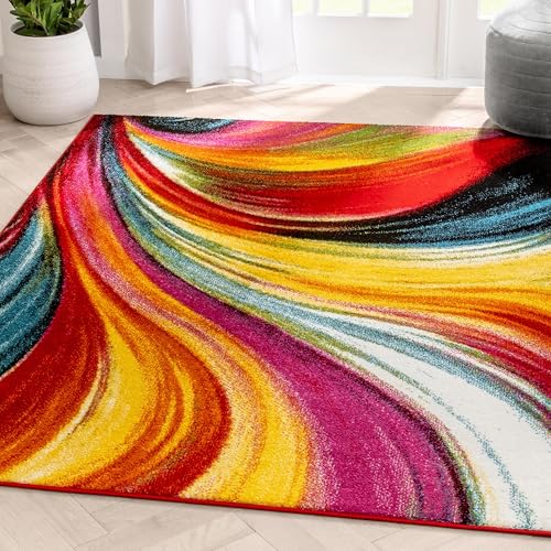 Tapete Aurora Multicolor 5'3" x 7'3" Geométrico miniatura 1
