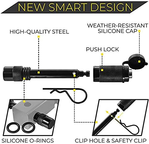 AC-DK Tri Balls Tow Hitch with Hook-2 inches Trailer Hitch Receiver with Tow Hook Hollow Shank Tow Hitch,Black&Chrome (Ball Size:1-7/8 inch,2 inch and 2-5/16 inch) for Pickup Truck Tow Hitch Receiver
