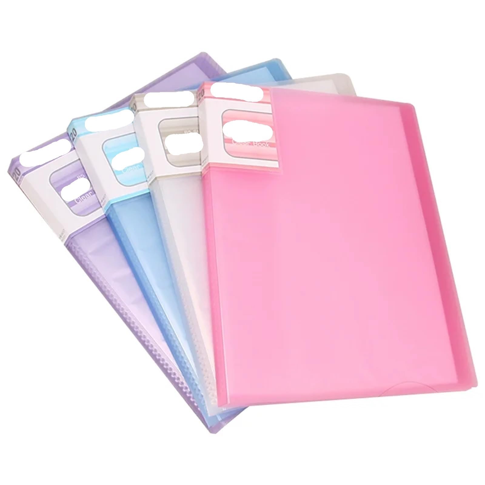 2 uds transparente A5 pantalla Multi bolsillo | PVC documento de la carpeta de archivos organizador(Pink)