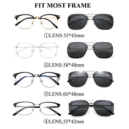 Polarized Clip on Sunglasses Over Prescription Glasses for Men Women Flip Up Clip-on Shades for Driving Fishing4