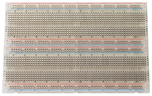 BusBoard Prototype Systems BB1660T Transparent Solderless Plug-in BreadBoard, 1660 tie-Points, 8 Power Rails, 6.5 x 4.4 x 0.3in (165 x 110 x 9mm)