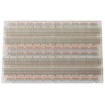 Prototype Systems BB1660T Transparent Solderless Plug-in BreadBoard, 1660 tie-Points, 8 Power Rails, 6.5 x 4.4 x 0.3in 165 x 110 x 9mm