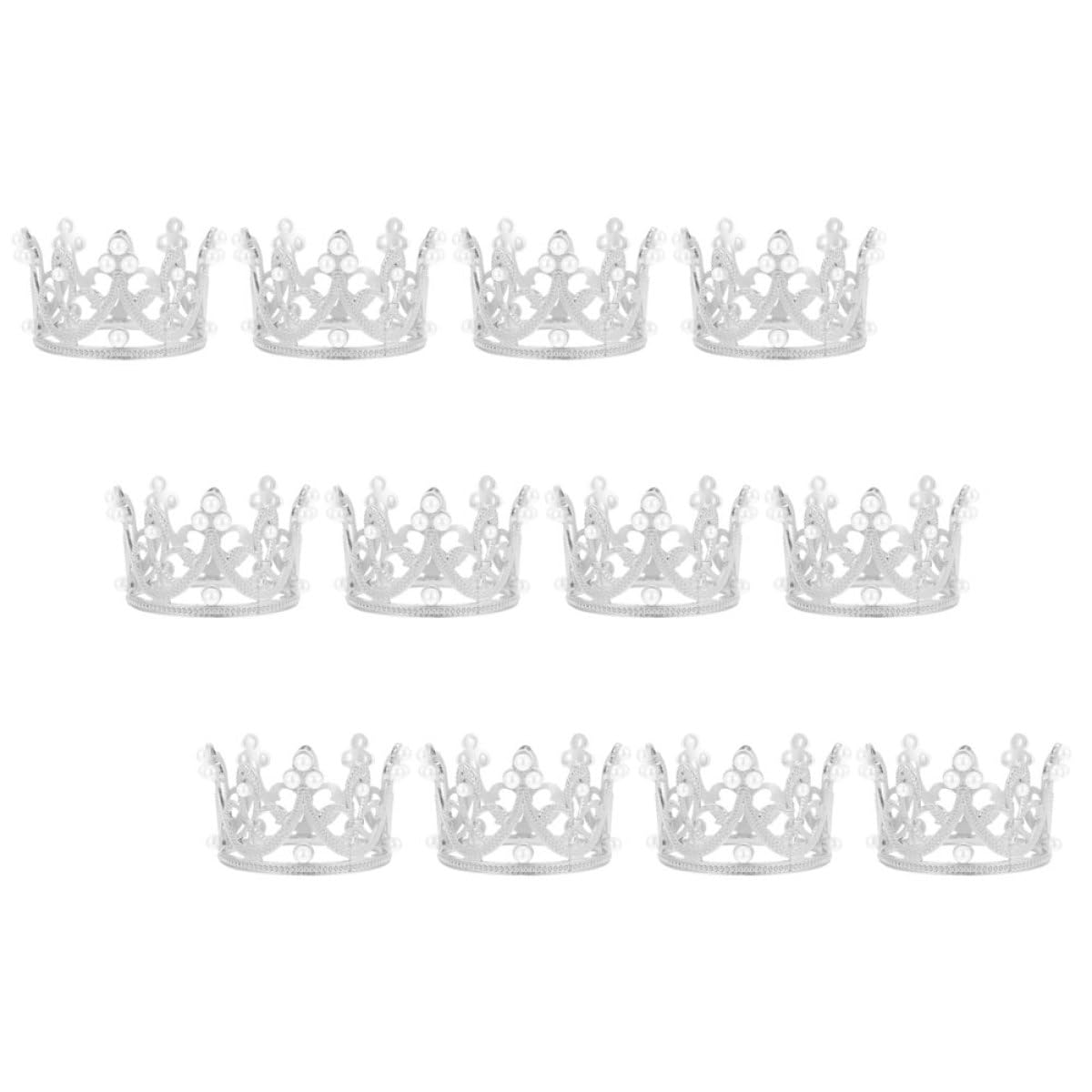 Ronds de Serviette Couronne en Alliage de Zinc Argenté, Lot de 12 Pièces Légers et Délicats pour Décoration de Table Lors de Réceptions et Fêtes
