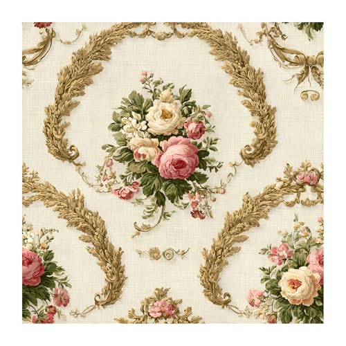 Image of PAPER PLANE DESIGN Vintage Floral Vinyl Self Adhesive Wallpaper Peel & Stick, Waterproof, Stain-Proof & Easy to Clean | 16 in X 90 in, Decor for Bedroom, Hallway, Living Room (B)