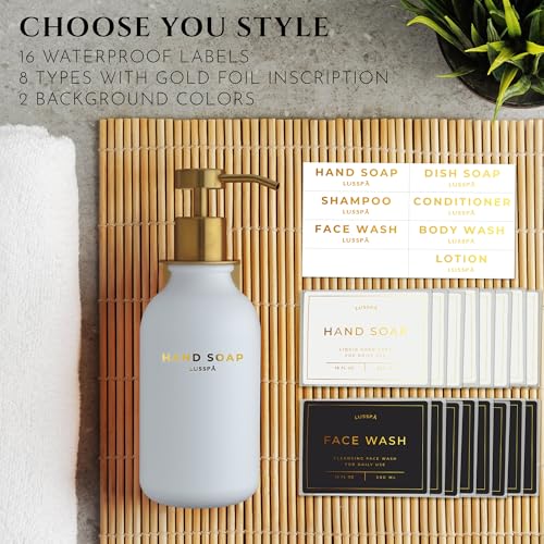 Shower Shampoo Dispenser Wall Mounted – Refillable 16.9 oz White Bottle with Stainless Steel Pump & No-Drill Adhesive Holder – Soap Dispenser for Bathroom (1 X White/Gold) - image 6