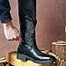 Jousen Cowboy Boots for Men Embroidery Men's Western Boots Retro Square Toe Mens Boots Botas Vaqueras Para Hombre (AMY8420 black 10)