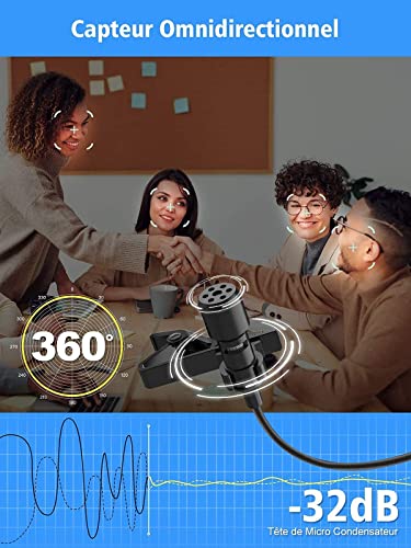 SYNCO Mikrofon-Krawatten-Reiter-Tieftöner, Lav-S6M2 Lapel Mikrofon Smartphone Omnidirektional Kondensator Mic Audio 3.5mm Clip-on für Kamera Android DSLR Telefon PC Videokameras