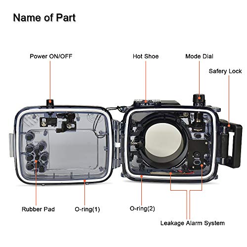 Image of Professional Underwater Camera Housing, 60M /195ft Waterproof Case for Sony RX100I-RX100V, with Leakage Alarm System, Hot Shoe Mount, Compatible with 67mm Fish-Eye Lens (YH-RX100I-V)