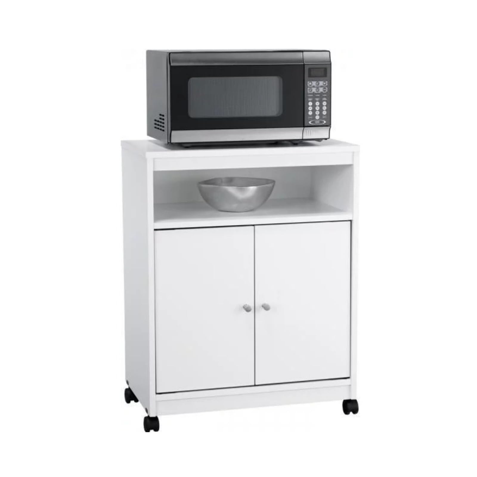 Carrello Multiuso da Cucina Carrello for microonde da Cucina Bianco, Organizer da Cucina, Carrello Multiuso for Cucina, Sala da Pranzo, Bagno Carrello di Servizio