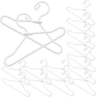 Kichvoe 20個人形用 洋服ハンガー ミニハウス用 小さな洋服ハンガー 鉄製 ドレス収納 小物整理