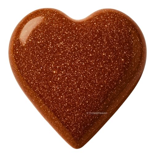 Image of Crystal Heaven Red Goldstone Heart Palm Pebbles Stones For Anxiety Stress Relief Massage - Aaa Grade Original Healing Gemstone Agate Heart Palm Stone For Yoga Meditation Spiritual