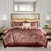 Madison Park Aubrey 12 Piece Jacquard Comforter Set, California King, Burgundy