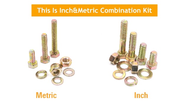 Image of VIGRUE 1060PCS SAE & Metric Bolts Nuts Assortment Kit 1 /4-20 5 /16-18 3 /8-16 and M6 M5 M4 Heavy Duty Assorted Hex Bolts Washers Nuts Fasteners Set with Portable Box, 25 Different Sizes