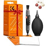 K&F CONCEPT Kit Pulizia per Obiettivo,Set pulizia Fotocamera in 3 Parti per Fotocamere DSLR, Lenti, Filtri, Penna Pulizia Doppia Punta, Soffietto, Panno in microfibra