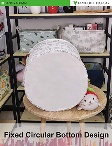 Image of Laundry Basket Canvas Fabric Collapsible Organizer Basket for Storage Bin Toy Bins Gift Baskets Bedroom Clothes Children Nursery Hamper (Gery wave)