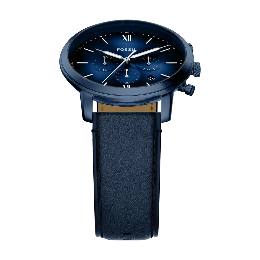 Fossil Neutra FS6168 męski zegarek ze stali nierdzewnej 44 mm, niebieski