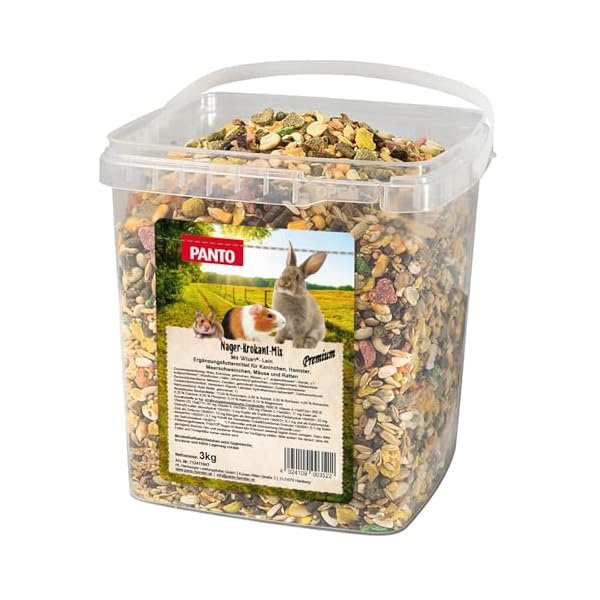 PANTO® Nager-Krokant-Mix Premium Nager Zwergkaninchen Futter Futtermischung 3kg