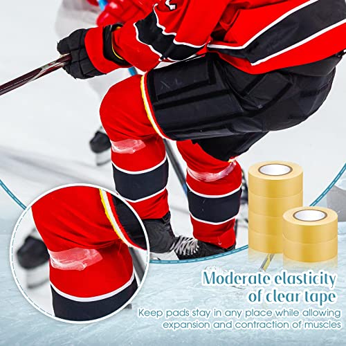 Meooeck 10 Rolls Multipurpose Hockey Tape Adhesive Shin Pad Sock Stick Tape for Ice Skate Sports Hockey Gifts Gear Equipment(22 Yard,Clear, White, Black) by Meooeck - Image 2