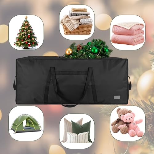 Image of 3FT /4FT /4.5 FT Christmas Tree Storage Bag, Heavy Duty Christmas Tree Bag with Reinforced Handles and Dual Zippers Wide Opening, Large Capacity fits for Artificial Christmas Tree, Black
