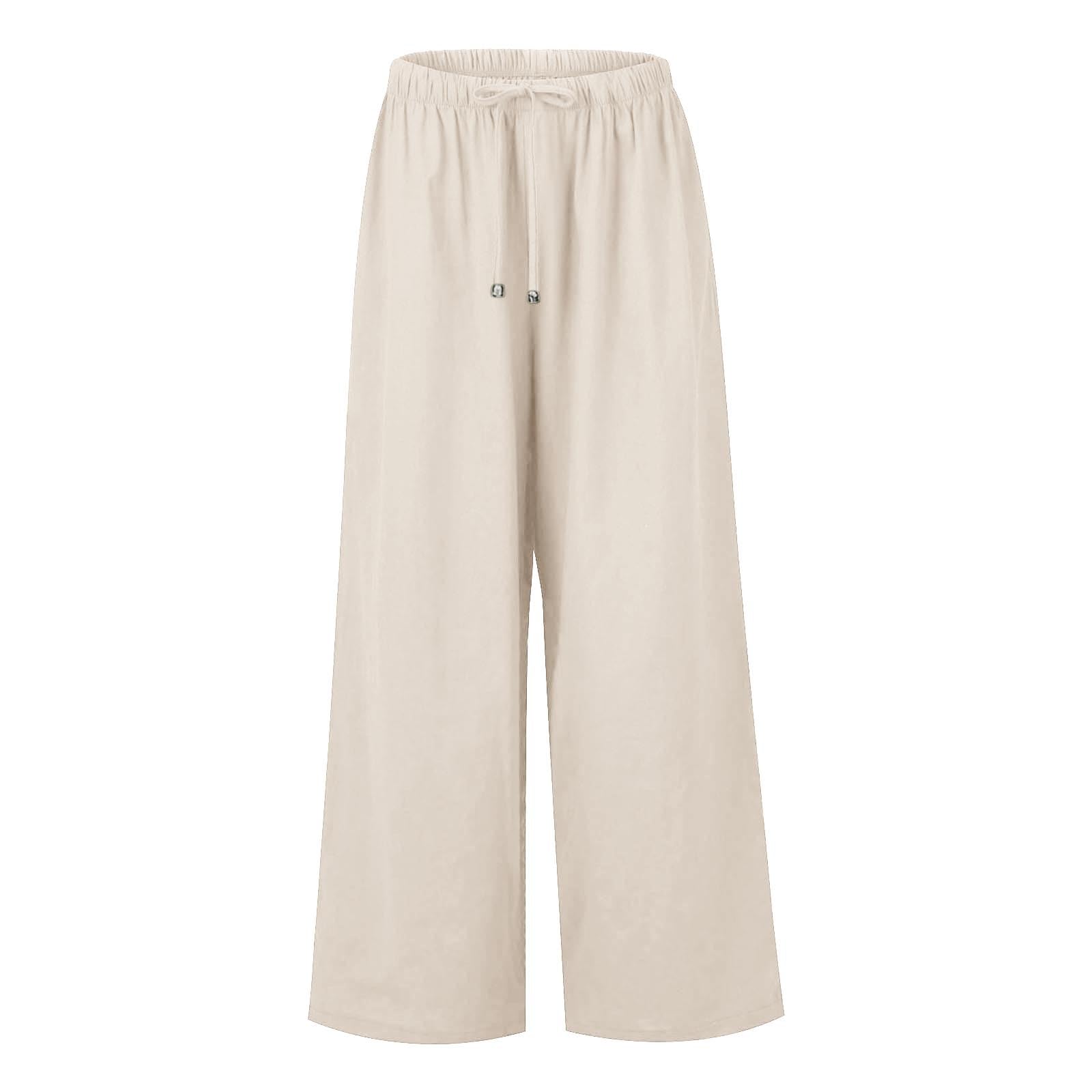Joggers Women Mit Taschen Lässige Elegante Wide Legged Reisen High Waist Sof Joggers Damen Tunika Weites Schlichtes Herbste Linen