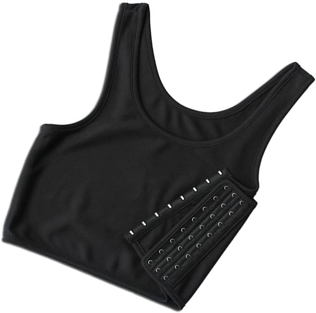 Nicedeal Women’s Breathable Sports Bras: Chest Binder Underwear for Tomboy and Transgender Individuals, Tank Top Style (Size S, Black)