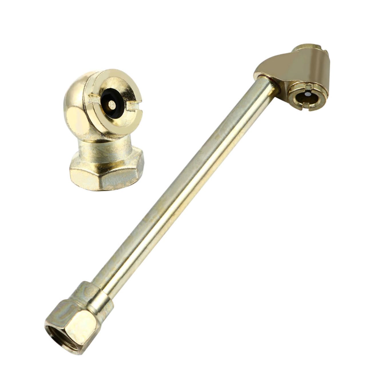 OUNONA 1 Set Zinc Alloy Air Chuck Set Inflator Nozzle Adapter Inflator Rod Universal Fit for Car Tire Infl